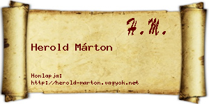 Herold Márton névjegykártya